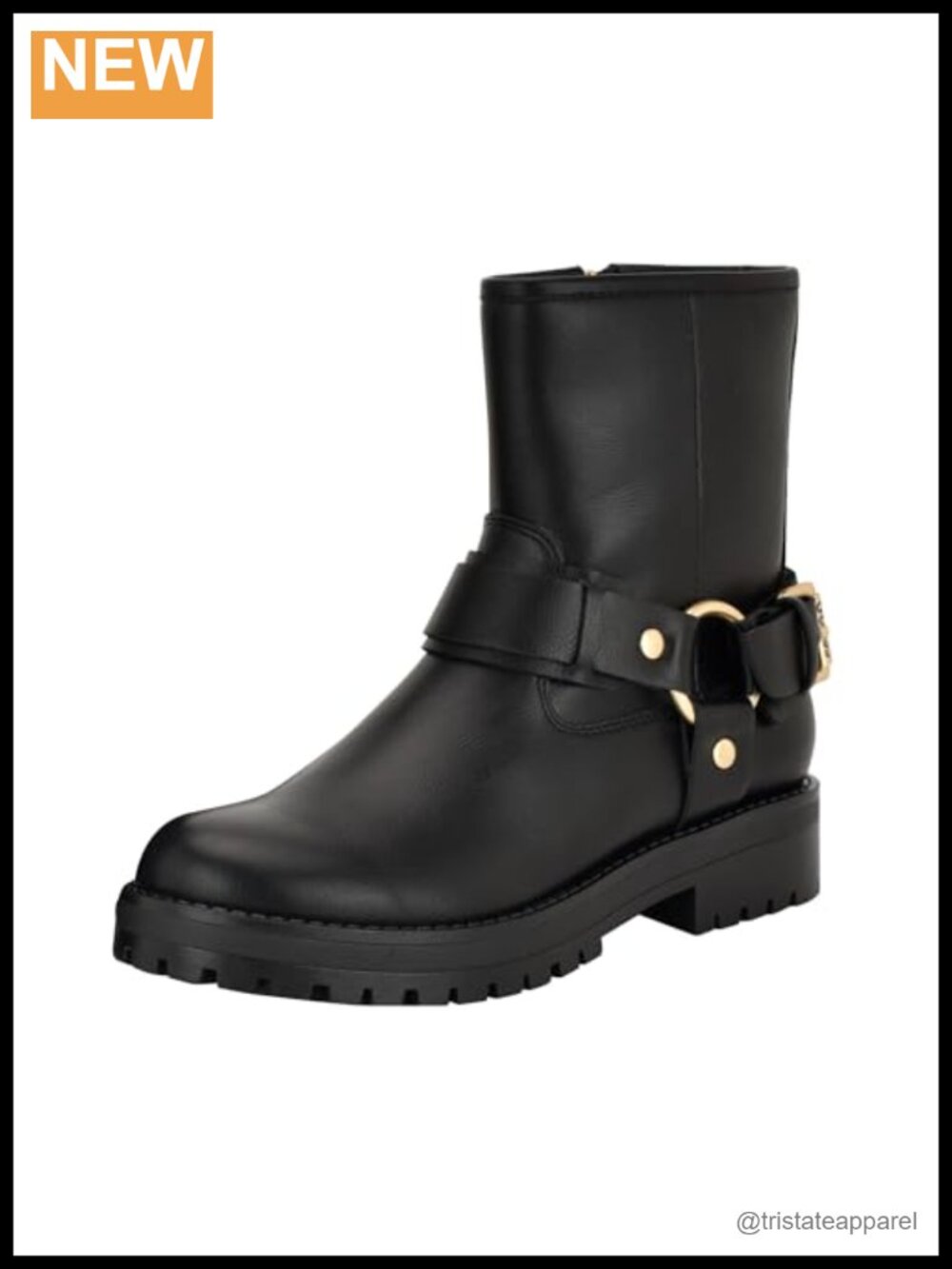 Women's Faux Leather Ankle Booties with Block Heel